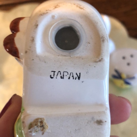 Vintage Enesco lot Holland Dutch boy/girl salt & pepper shakers toothpick holder - Picture 4 of 6